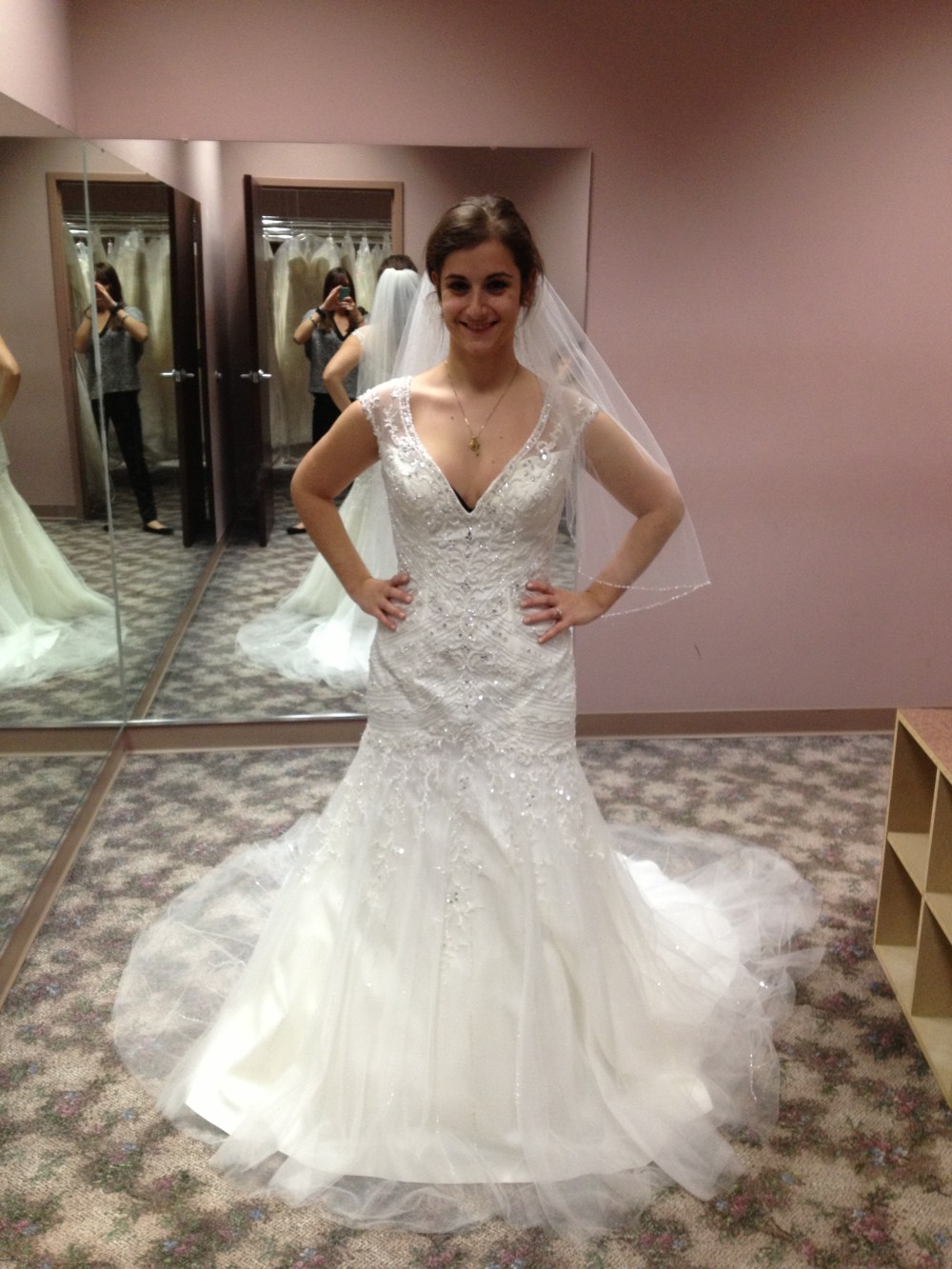 Me in one of 5,000 rejected wedding dresses