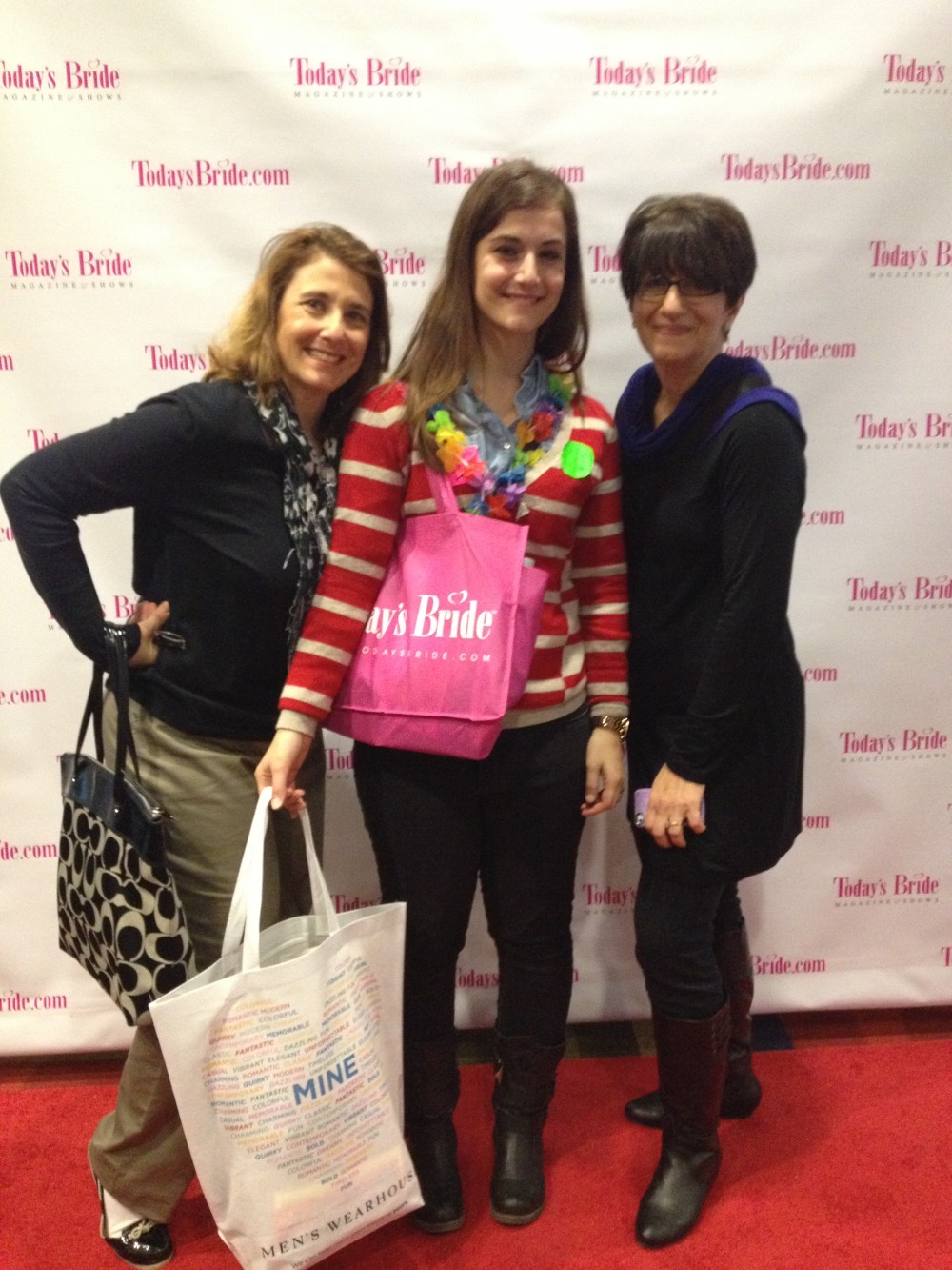 My mom, Me, and Mrs. G on the "red carpet" of the Bridal Show